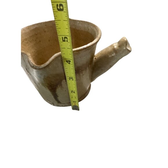 Handcrafted Rustic Signed M or W Pottery 2 Pouring Bowls With Handles Artisanal - Picture 11 of 11